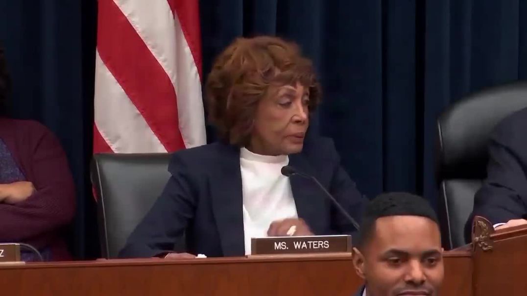 Low IQ Maxine Waters tells the U.S. Treasury Secretary to "shut up."
